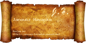 Janousz Havaska névjegykártya